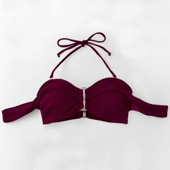 Cupshe Romantic Red And Floral Halter bikini top - Picture 2 of 2